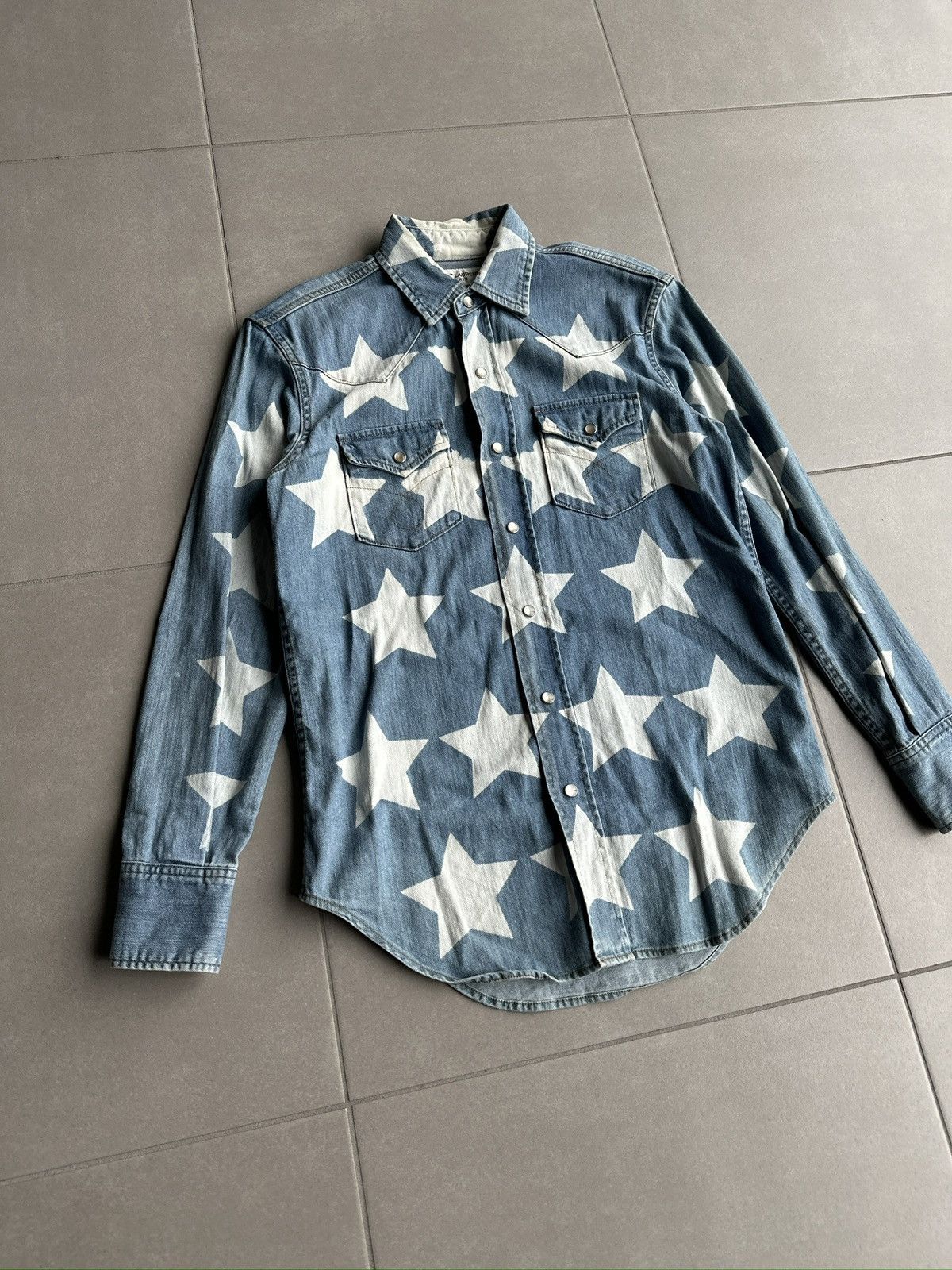 Saint Laurent Paris Saint Laurent Paris SS17 star print denim button up Size US S / EU 44-46 / 1 - 4 Thumbnail