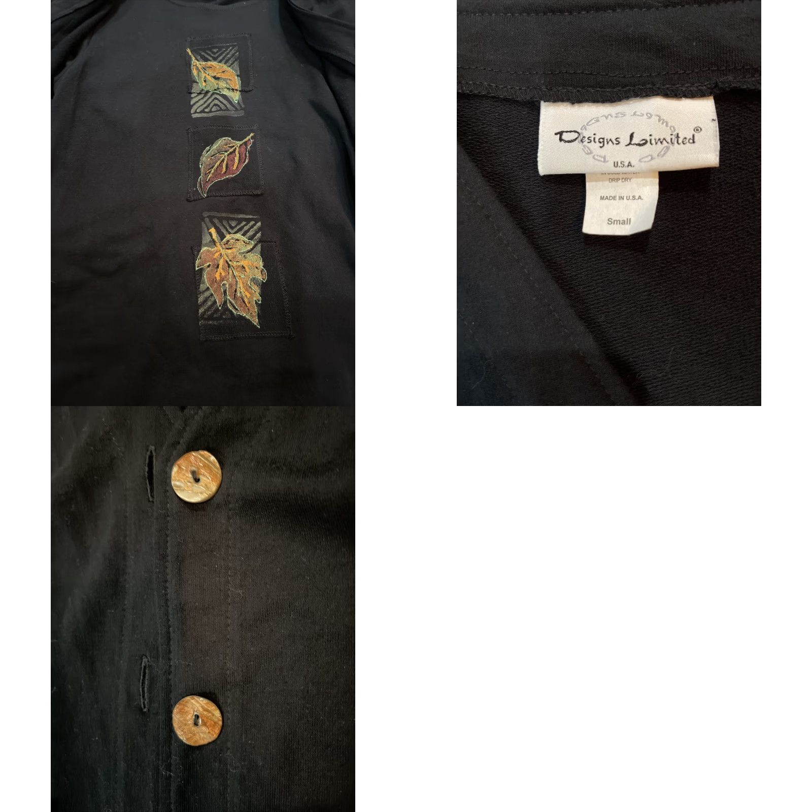 Vintage VINTAGE Design Limited Dress And Vest Womens Small 2 Piece Black Long Sleeve Fall Leaves Casual Workwear Size S / US 4 / IT 40 - 8 Thumbnail
