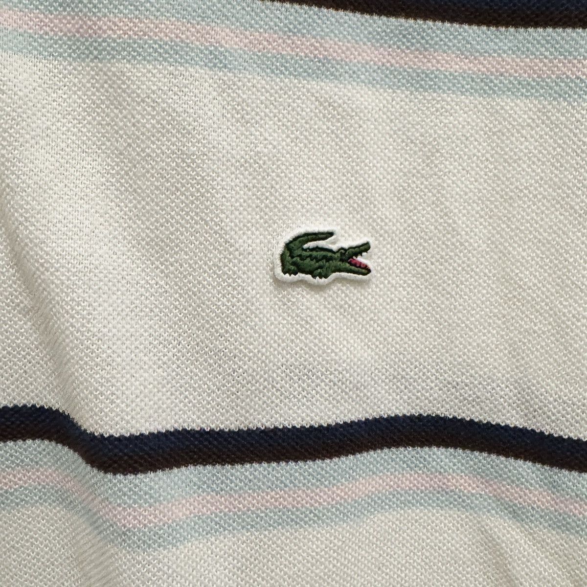 Lacoste Classic Lacoste white and blue striped polo shirt size L Size US XL / EU 56 / 4 - 2 Thumbnail
