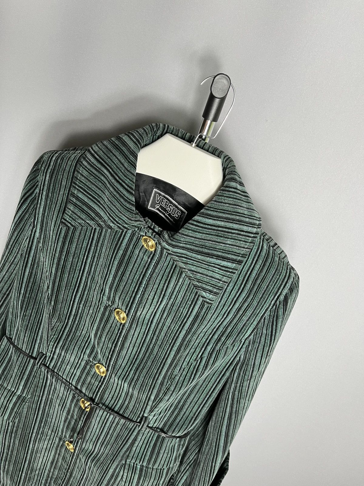 Versus 90s versus gianni versace coat velvet womans striped green Size M / US 6-8 / IT 42-44 - 2 Thumbnail