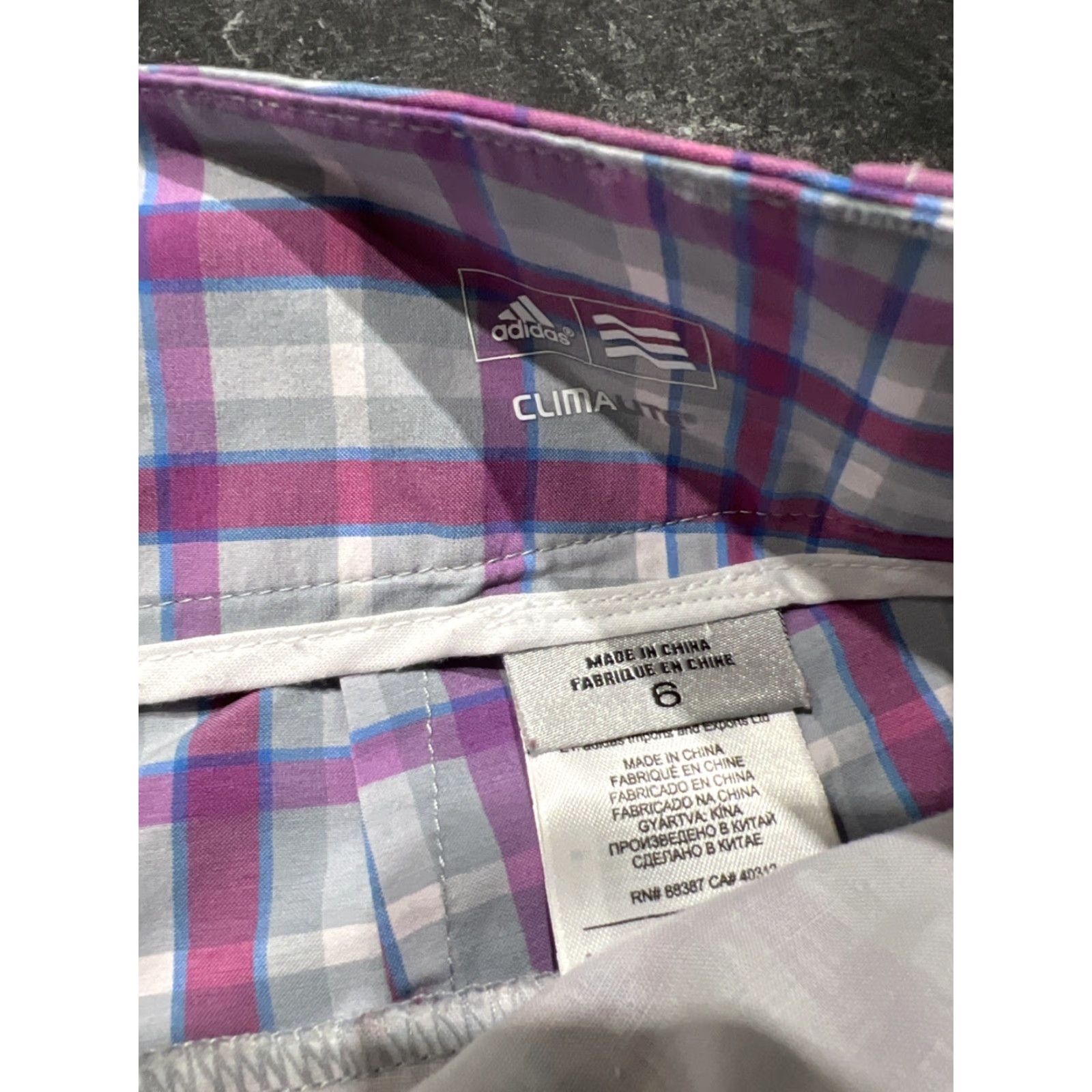 Adidas Adidas Womens Golf Shorts 6 Pink Purple Gray Plaid Climalite Casual Athletic Spring Summer Size 28" / US 6 / IT 42 - 4 Thumbnail