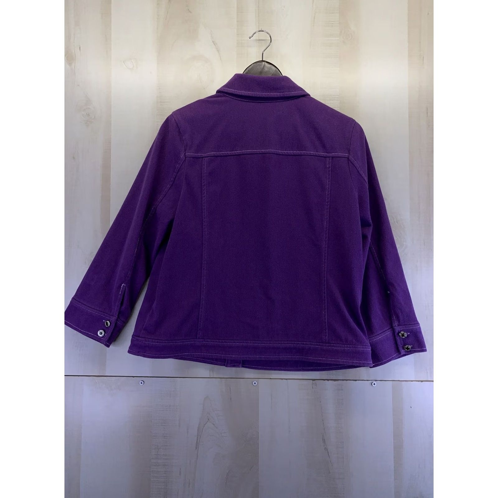 Bob Mackie VINTAGE Bob Mackie Denim Stretch Purple Womens Jacket Size S-7029 Medical? Size S / US 4 / IT 40 - 6 Thumbnail