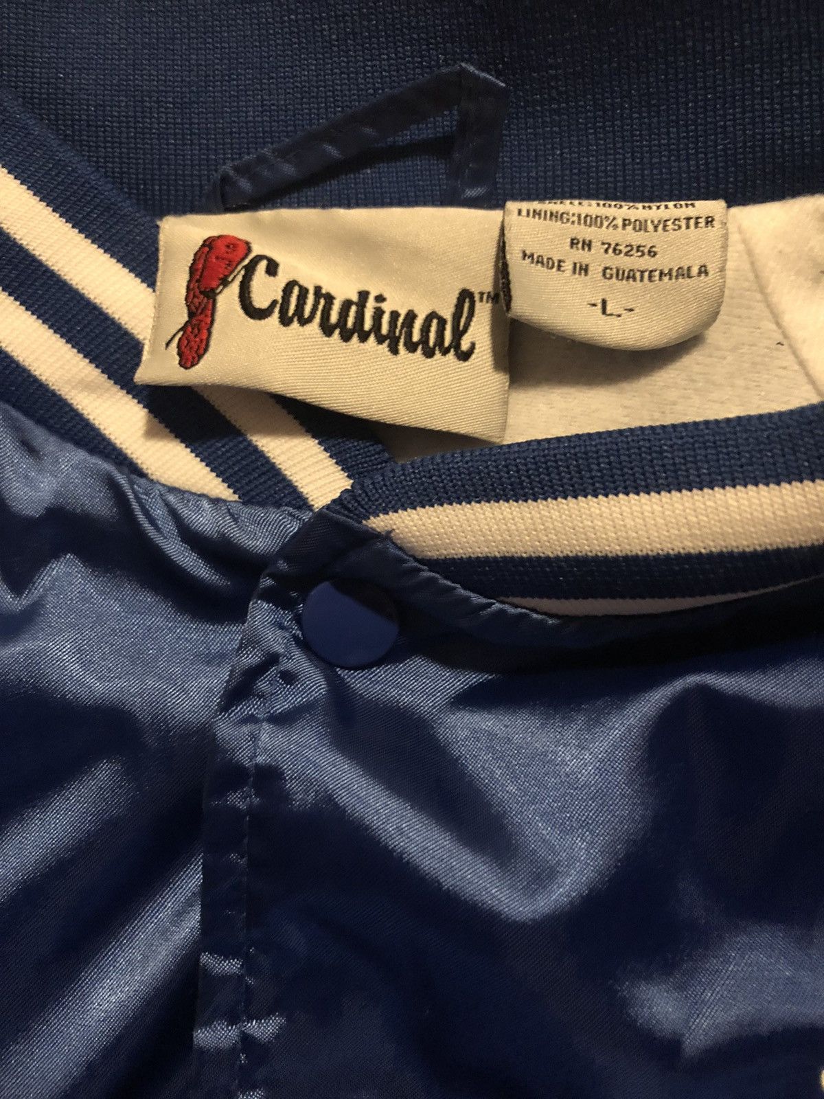 Vintage Vintage 90s Blue & Gold Varsity Bomber Jacket S/L Size US L / EU 52-54 / 3 - 3 Thumbnail