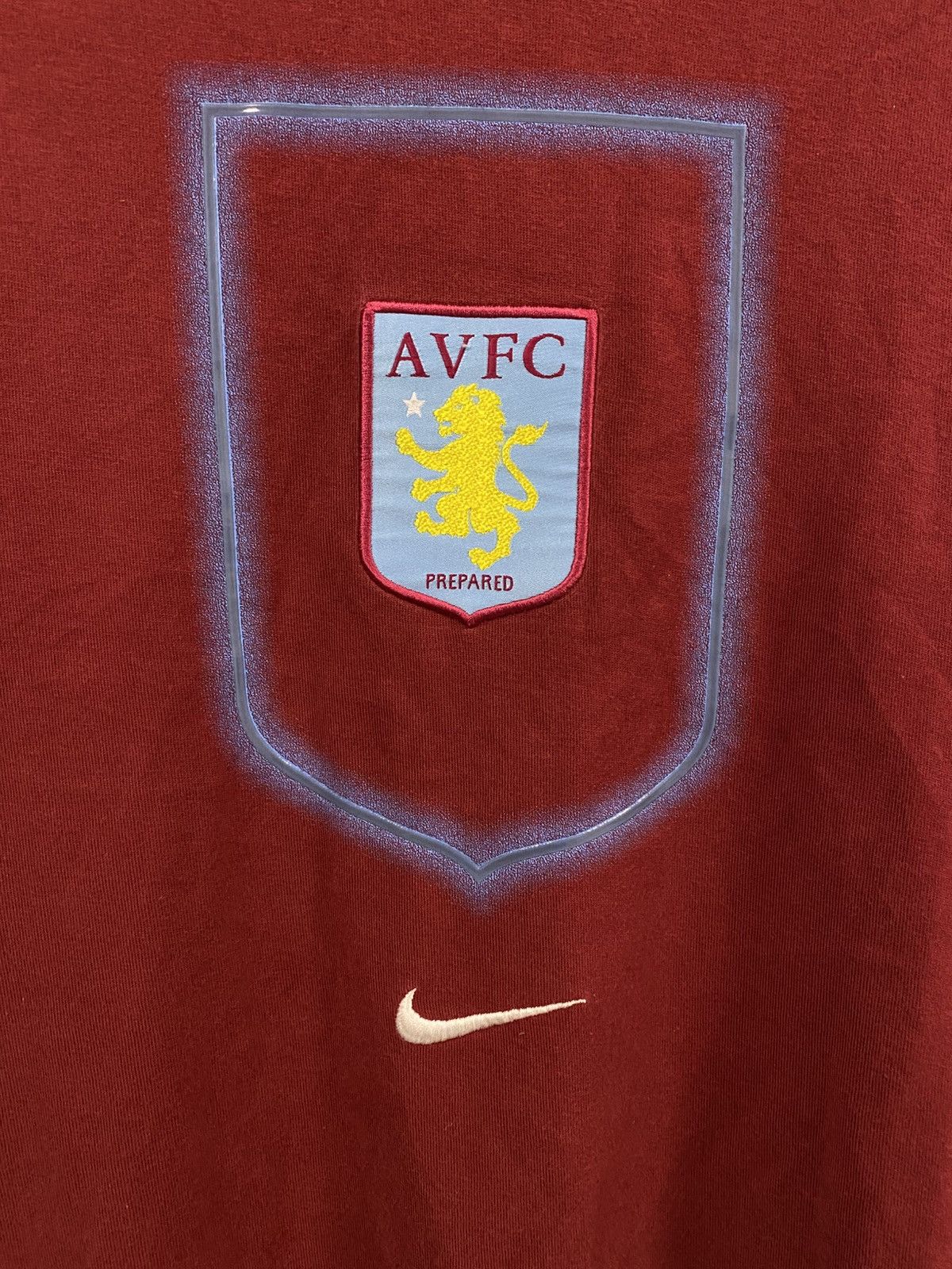 Nike Nike Aston Villa FC AVFC Center Swoosh Cotton T-shirt Sz: M Size US M / EU 48-50 / 2 - 2 Thumbnail