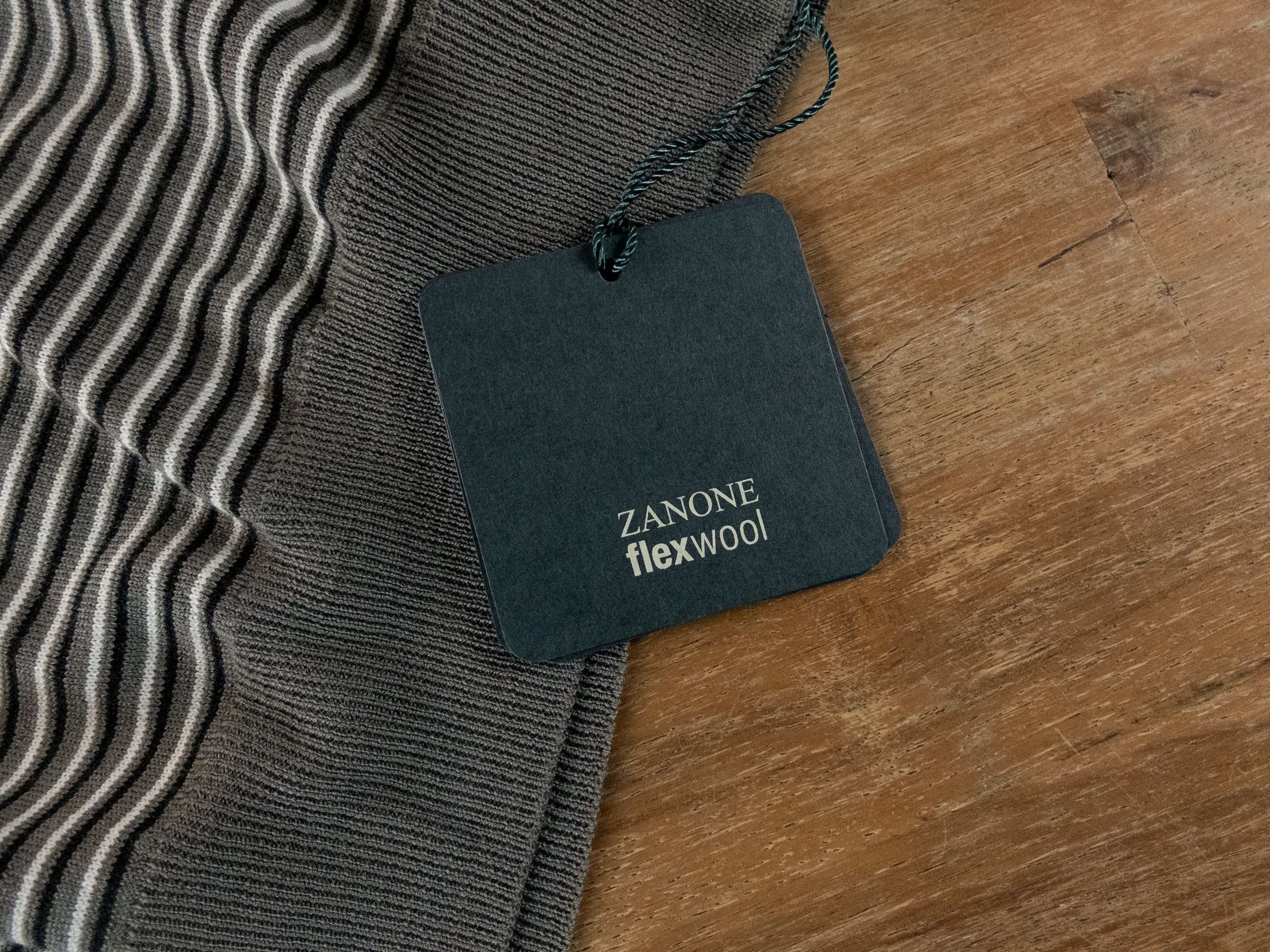 Zanone ZANONE green & gray striped wool sweater Large / 50 IT q Size US L / EU 52-54 / 3 - 4 Thumbnail