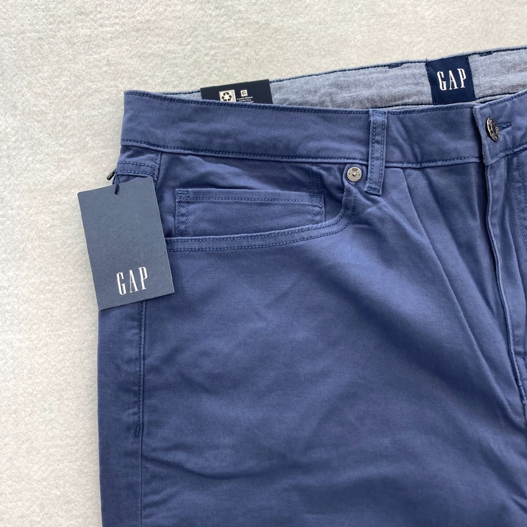 Gap GAP 5 Pocket Pant Mens Slim Fit Straight Leg Blue Twill Chino 40x32 NWT Size US 40 / EU 56 - 3 Thumbnail