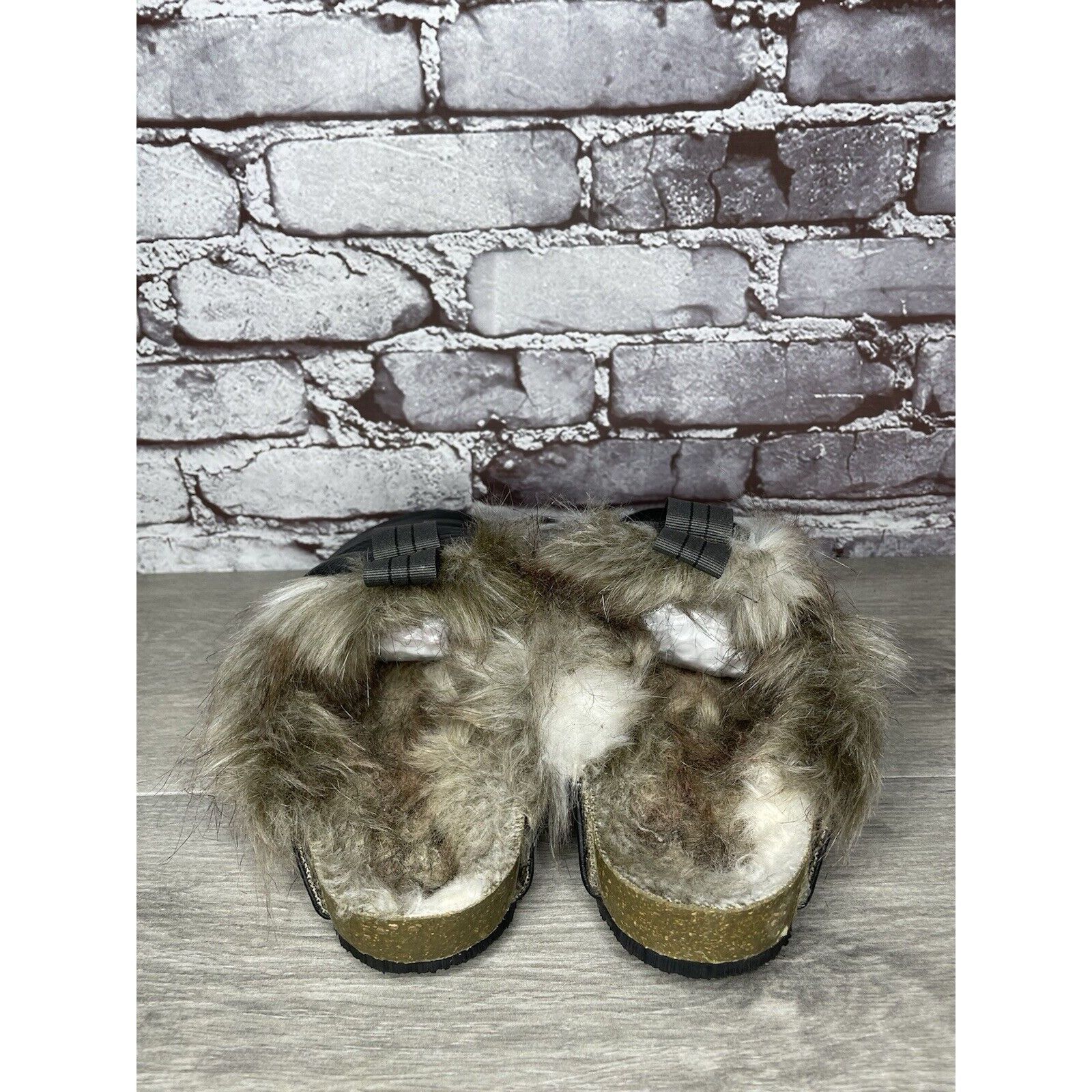 Other BANTHA Vibram Black Leather Sherpa Fur Lined Cork Mules Shoe Size US 10.5 / IT 40.5 - 18 Thumbnail