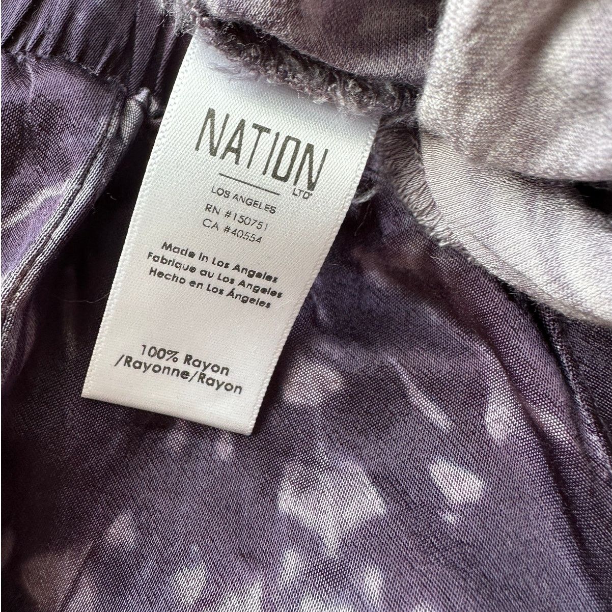 Nation LTD Nation Ltd Purple Cream Tie Dye Satin Elastic Waist Pants S Size 27" / US 4 / IT 40 - 9 Thumbnail