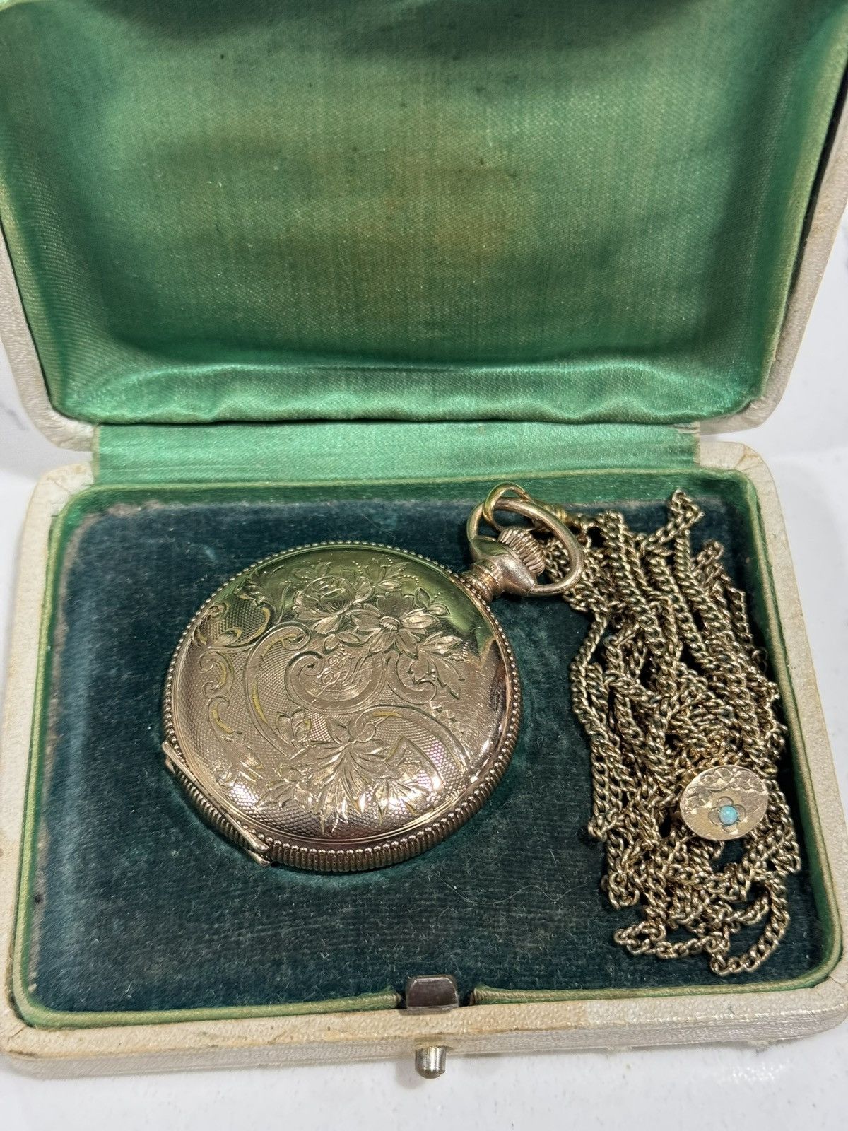 Elgin National Watch Company Vintage 1890s Elgin Gold Filled Pocket Watch Size ONE SIZE - 15 Thumbnail