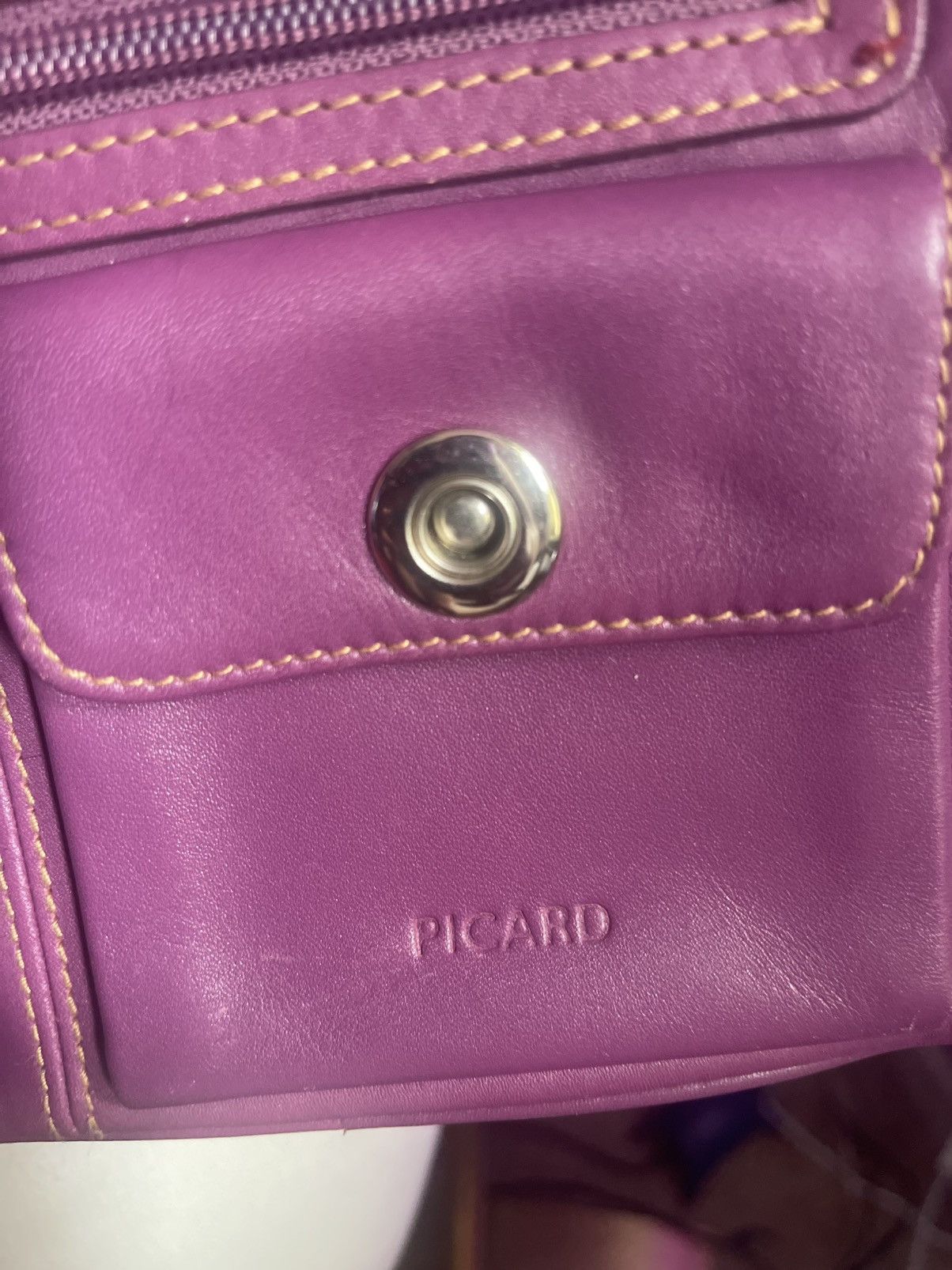 PICARD Vintage Purple leather crossbody bag with adjustable strap Size ONE SIZE - 3 Thumbnail