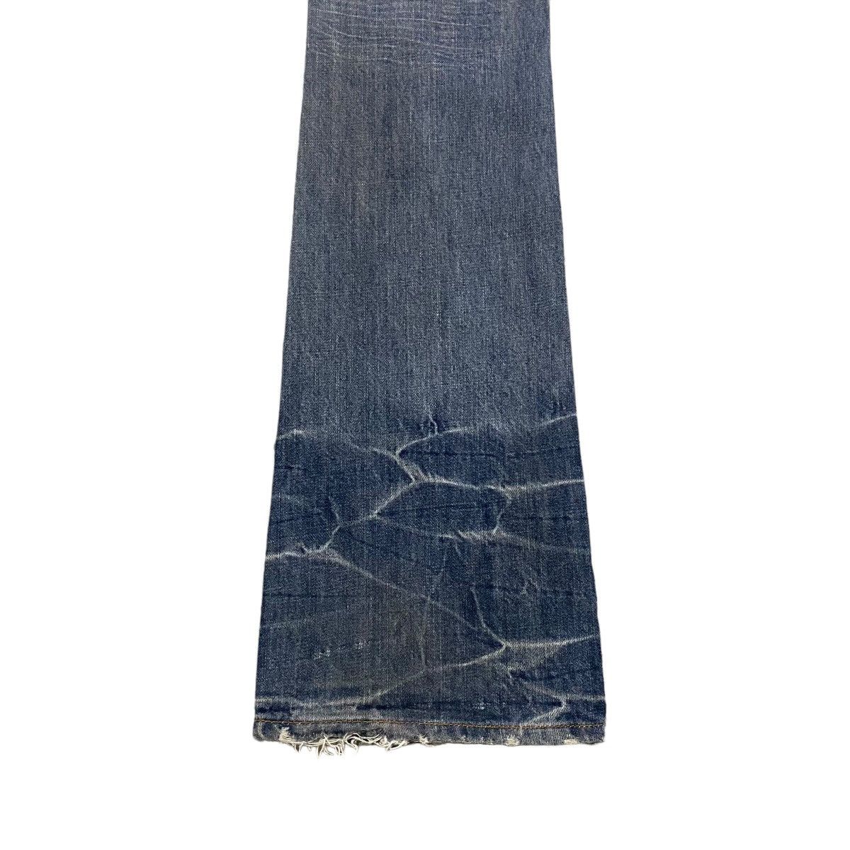 Japanese Brand SCHLUSSEL Low Rise Leather Lace Denim Flare Jeans Size US 30 / EU 46 - 14 Thumbnail