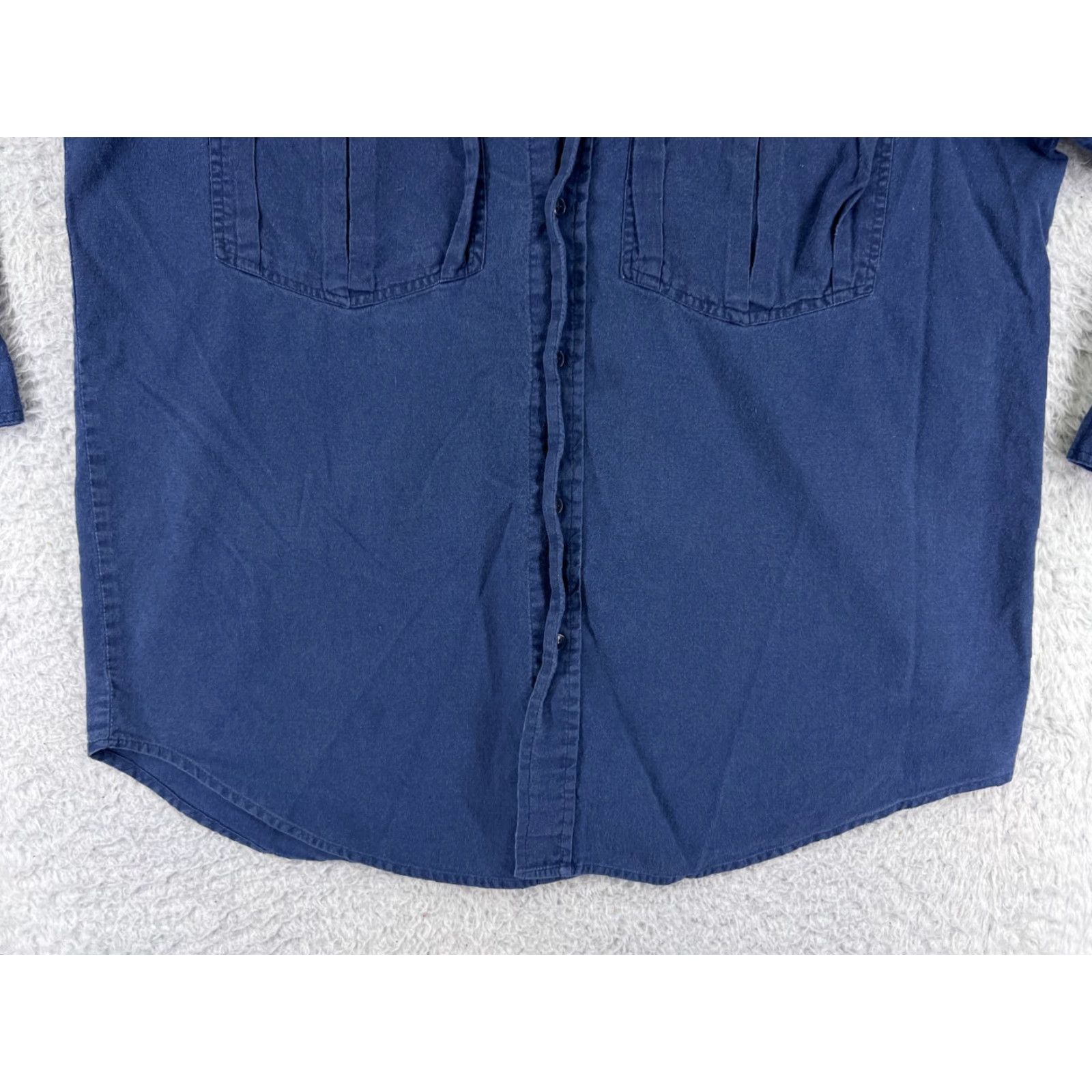 Vintage White Oak Shirt Men Large Blue Button Up Long Sleeve Pockets 100% Cotton Workwer Size US L / EU 52-54 / 3 - 5 Thumbnail