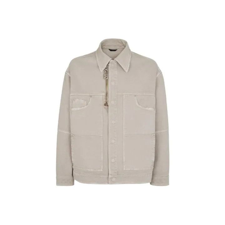 Fendi Casual Solid Jacket for Men in Beige 0079