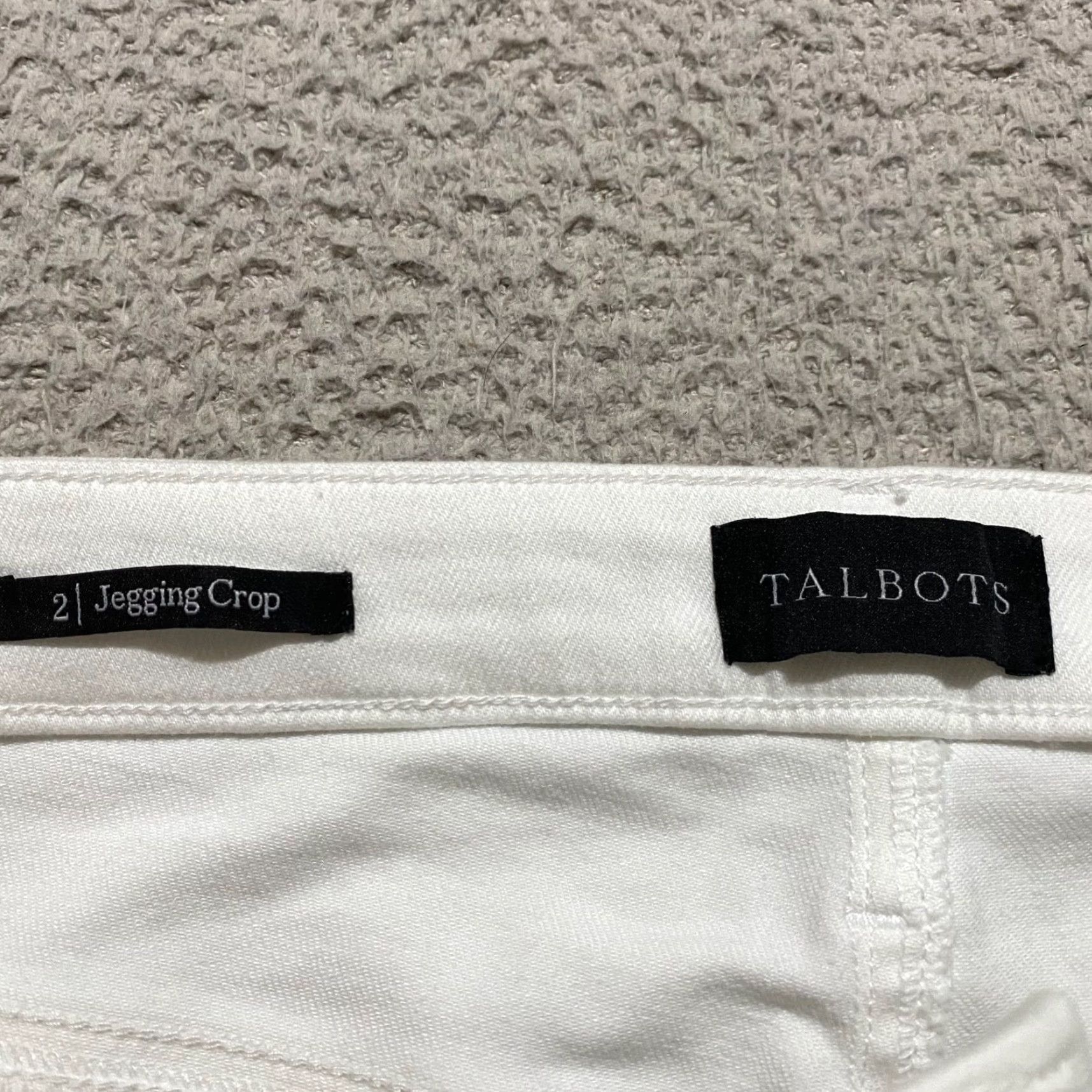 Talbots Talbots Womens Jeans Cropped Size 2 White Denim Jegging Mid Rise Pants 5-Pocket Solid Cotton Polyester Spandex Clothing Womens Size 26" / US 2 / IT 38 - 3 Thumbnail
