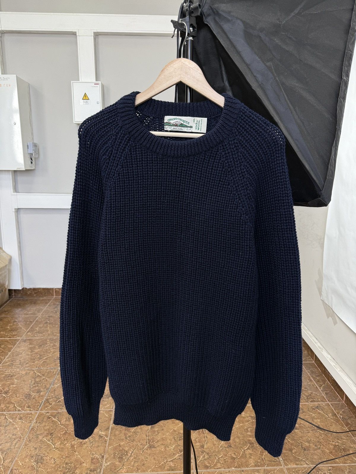 🇮🇪 Aran Crafts Ireland Fishermans 100% Wool Sweater Retro