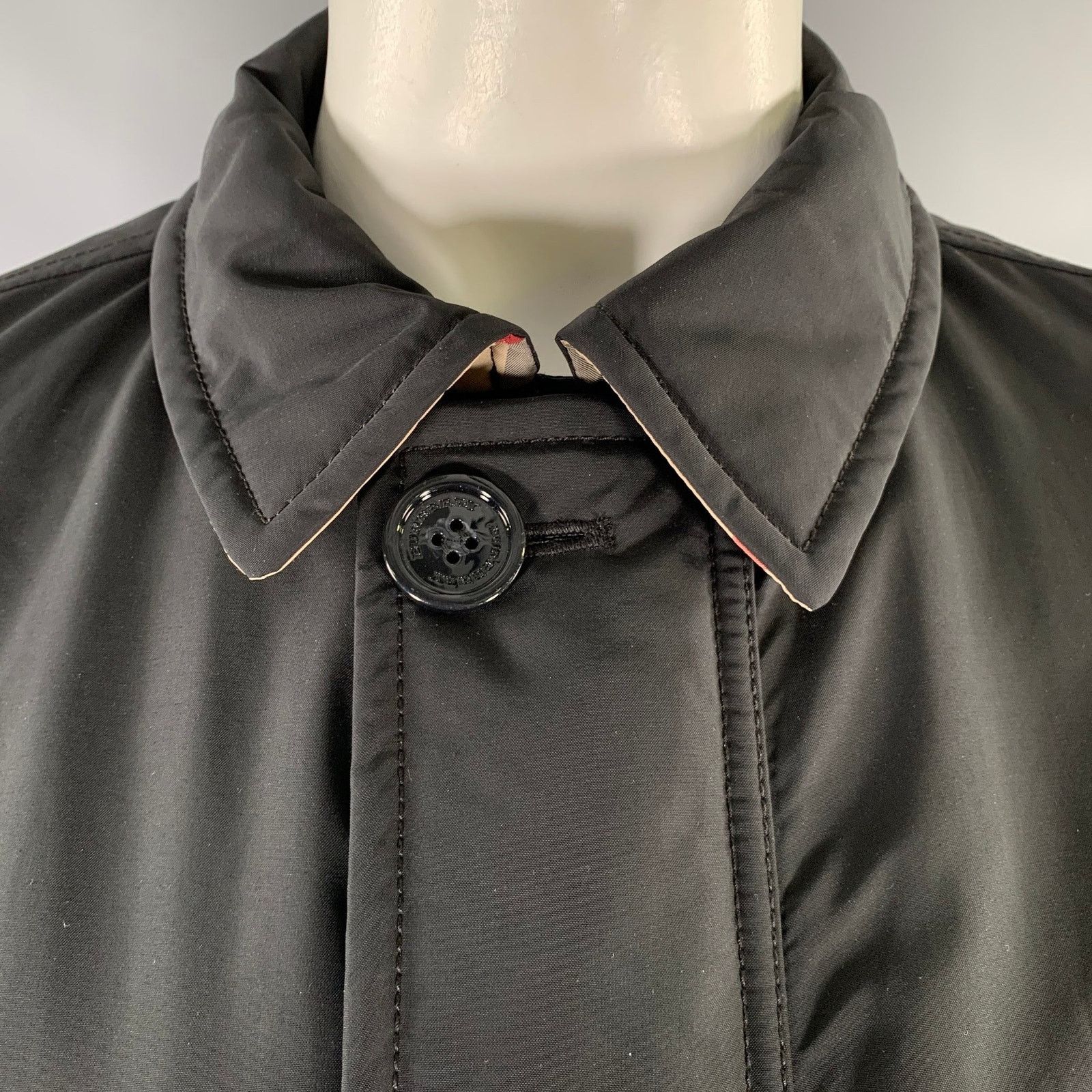 Burberry BURBERRY LONDON Size XL Black Polyamide blend Overcoat Coat Size US XL / EU 56 / 4 - 1 Thumbnail