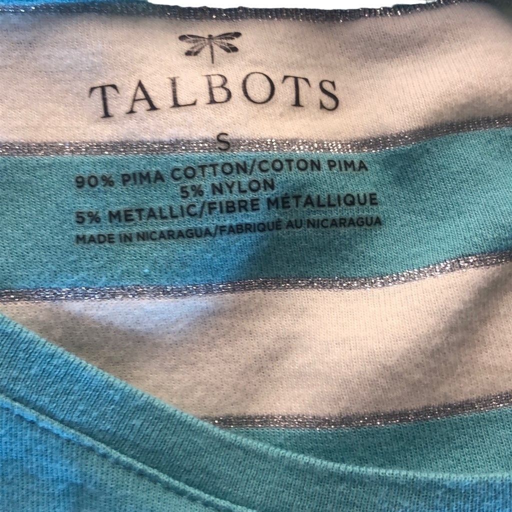Other Talbots Green White Striped Long Sleeve Top Tee Small Size S / US 4 / IT 40 - 6 Thumbnail