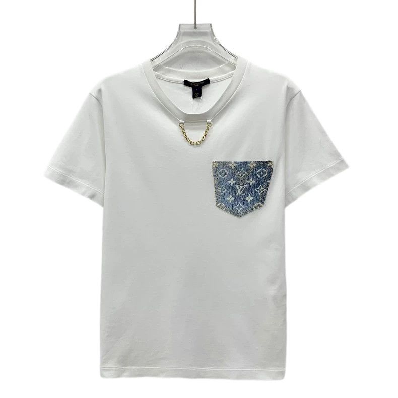 Louis Vuitton Louis Vuitton White pocket logo printed chain cotton crewn Size S / US 4 / IT 40 - 1 Thumbnail