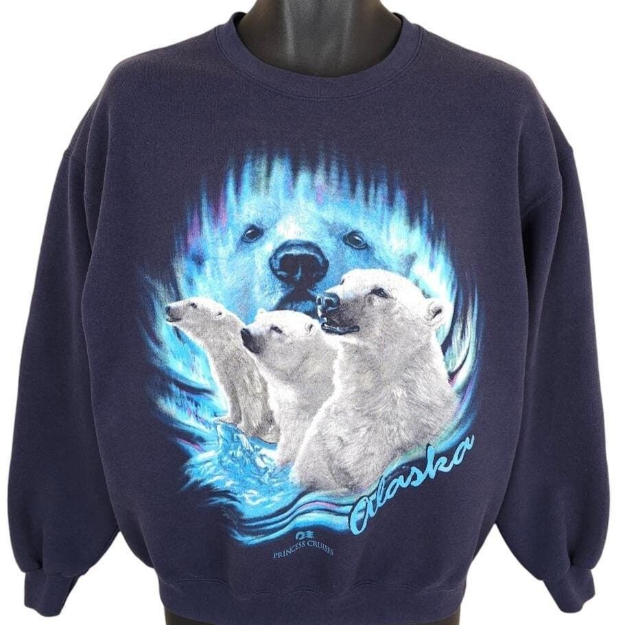 Vintage Vintage Alaska Polar Bears Sweatshirt Mens Size Medium Blue Size US M / EU 48-50 / 2 - 1 Thumbnail
