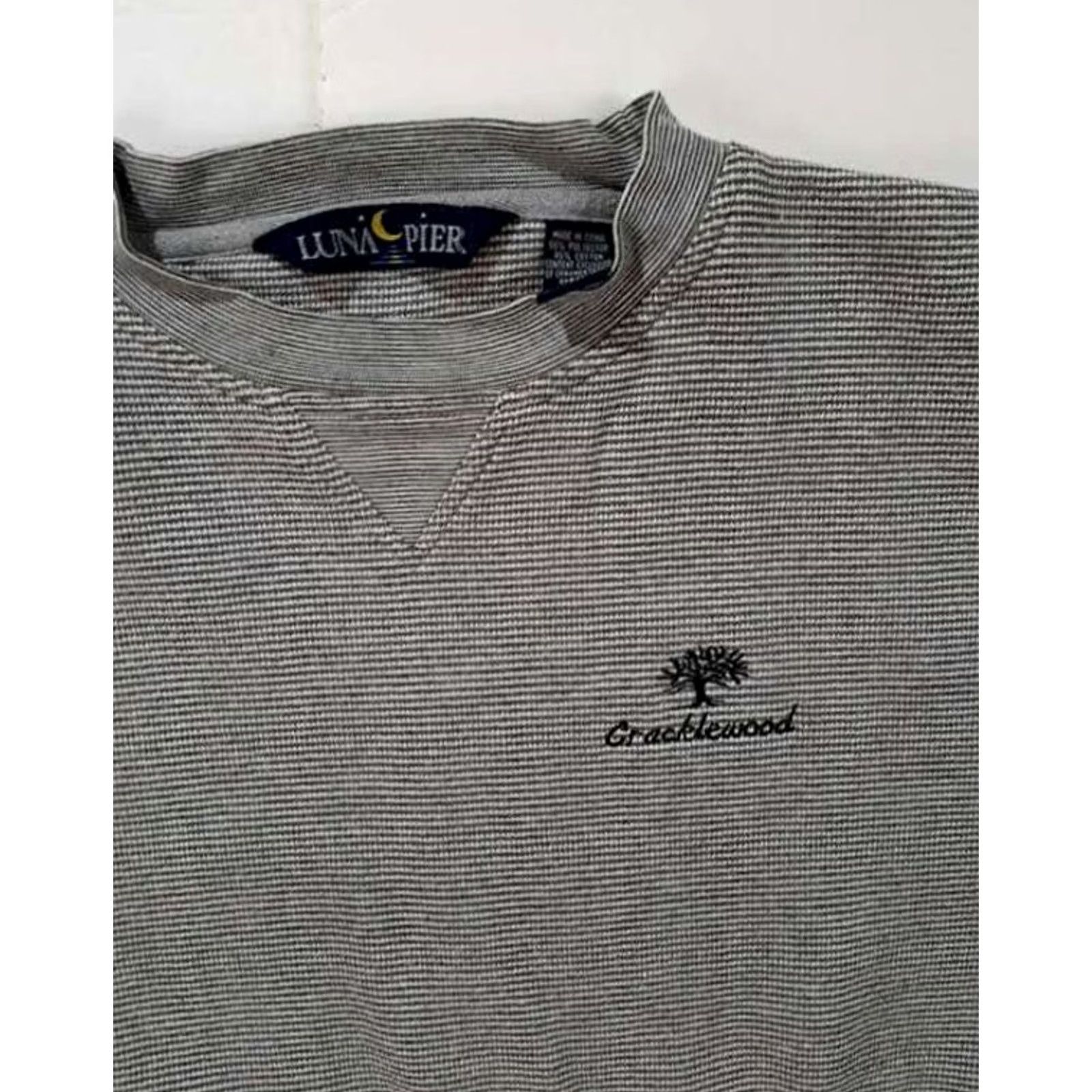 Vintage Luna Pier Sweatshirt Golf Grey XL Men Pullover Fleece All Seasons Long Pit to Pit 28in 24in Gym Quirk Wolf Theme Size US XL / EU 56 / 4 - 3 Thumbnail