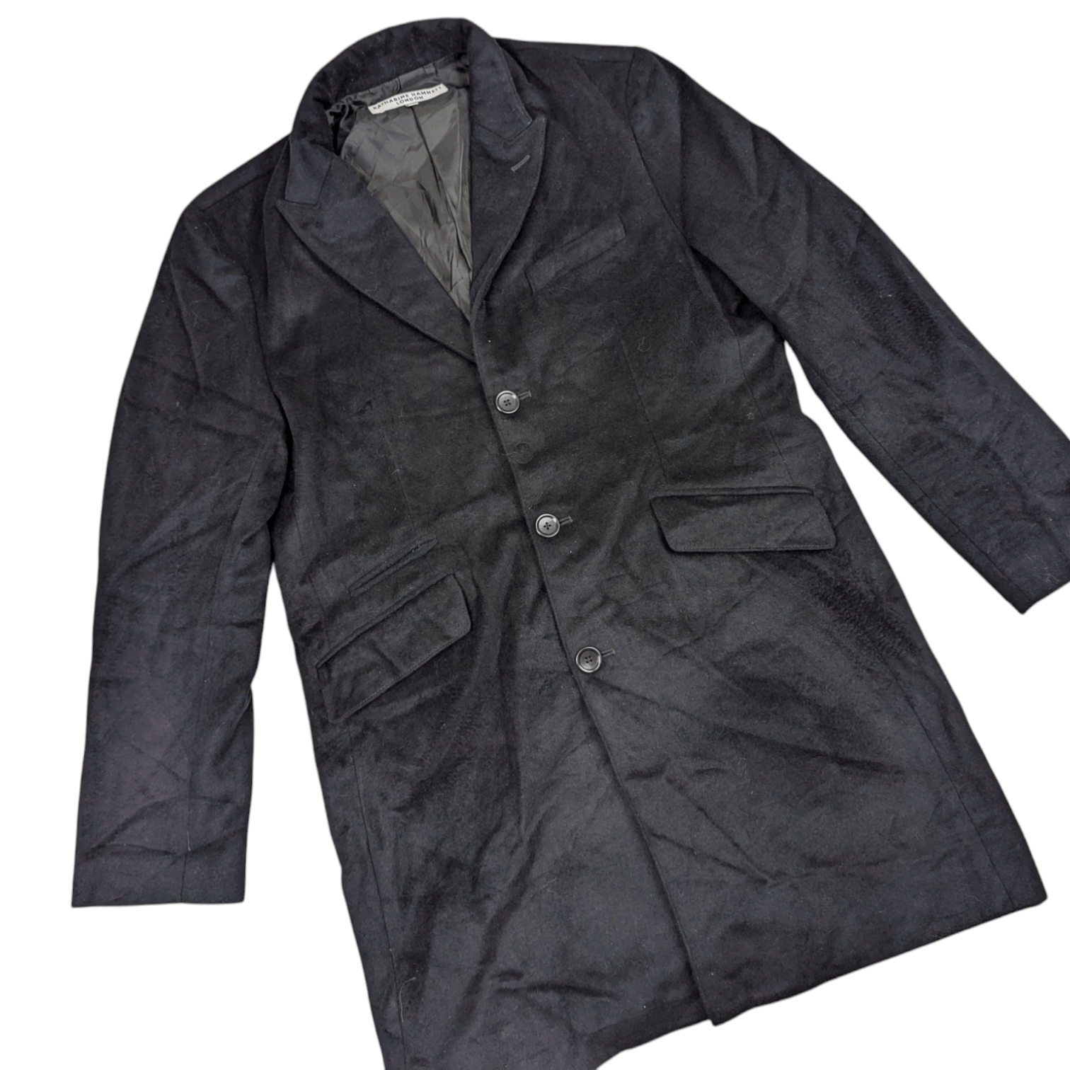 Katharine Hamnett London KATHARINE HAMNET Wool Long Coat Size XL / US 12-14 / IT 48-50 - 6 Thumbnail