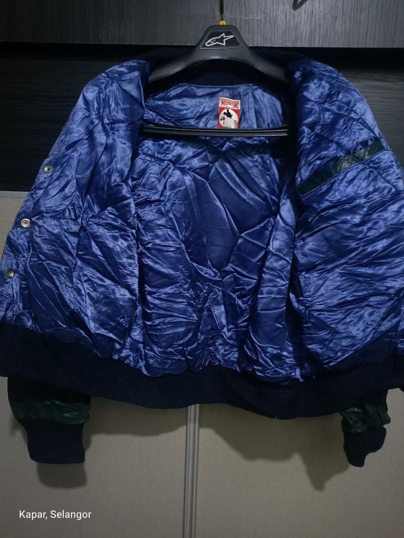 Disney × Vintage Vintage 90s Disney university varsity wool leather jacket Size US S / EU 44-46 / 1 - 7 Thumbnail