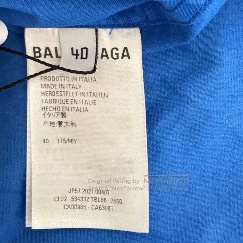 Balenciaga Balenciaga Blue Bullet Screen Printed Logo Short Sleeve Sh Size US XXS / EU 40 - 5 Thumbnail