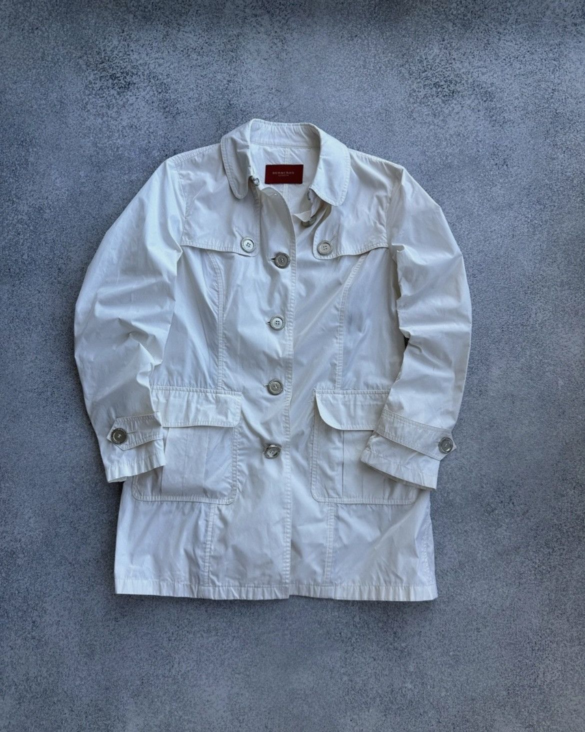 Burberry Burberry London Women’s White Lightweight Jacket Trench Coat Size M / US 6-8 / IT 42-44 - 1 Thumbnail