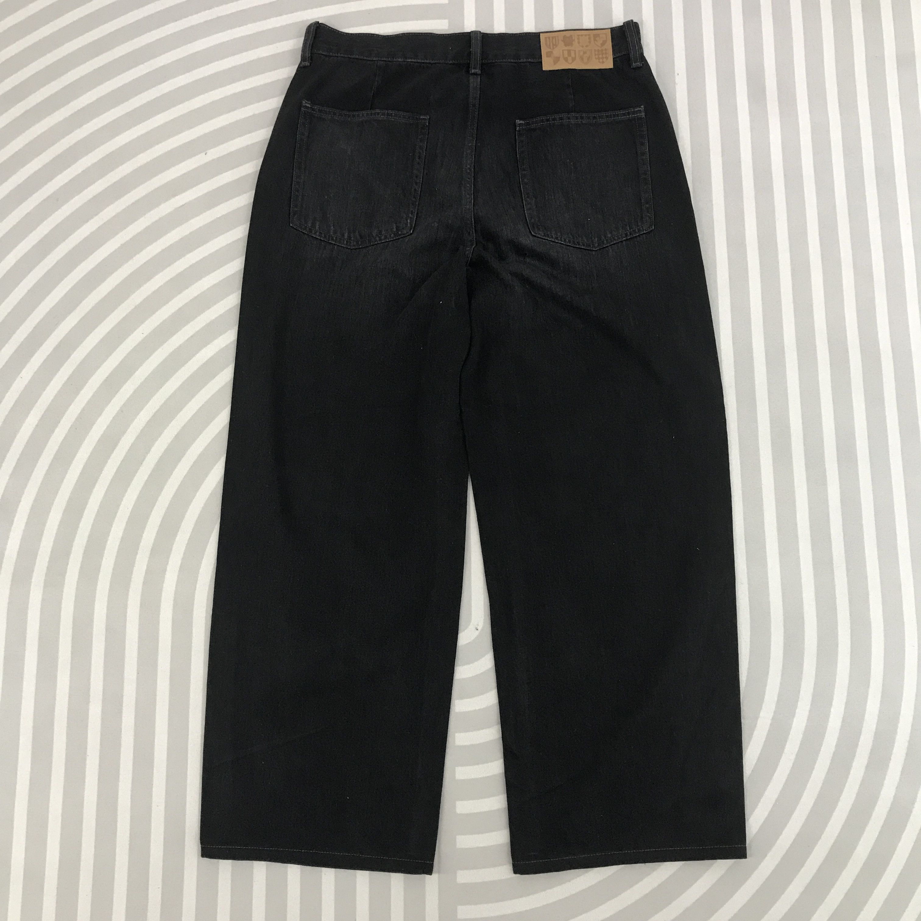 JW Anderson × Japanese Brand × Vintage Vtg JW Anderson x Uniqlo Baggy Black Denim pants Size US 33 - 4 Thumbnail