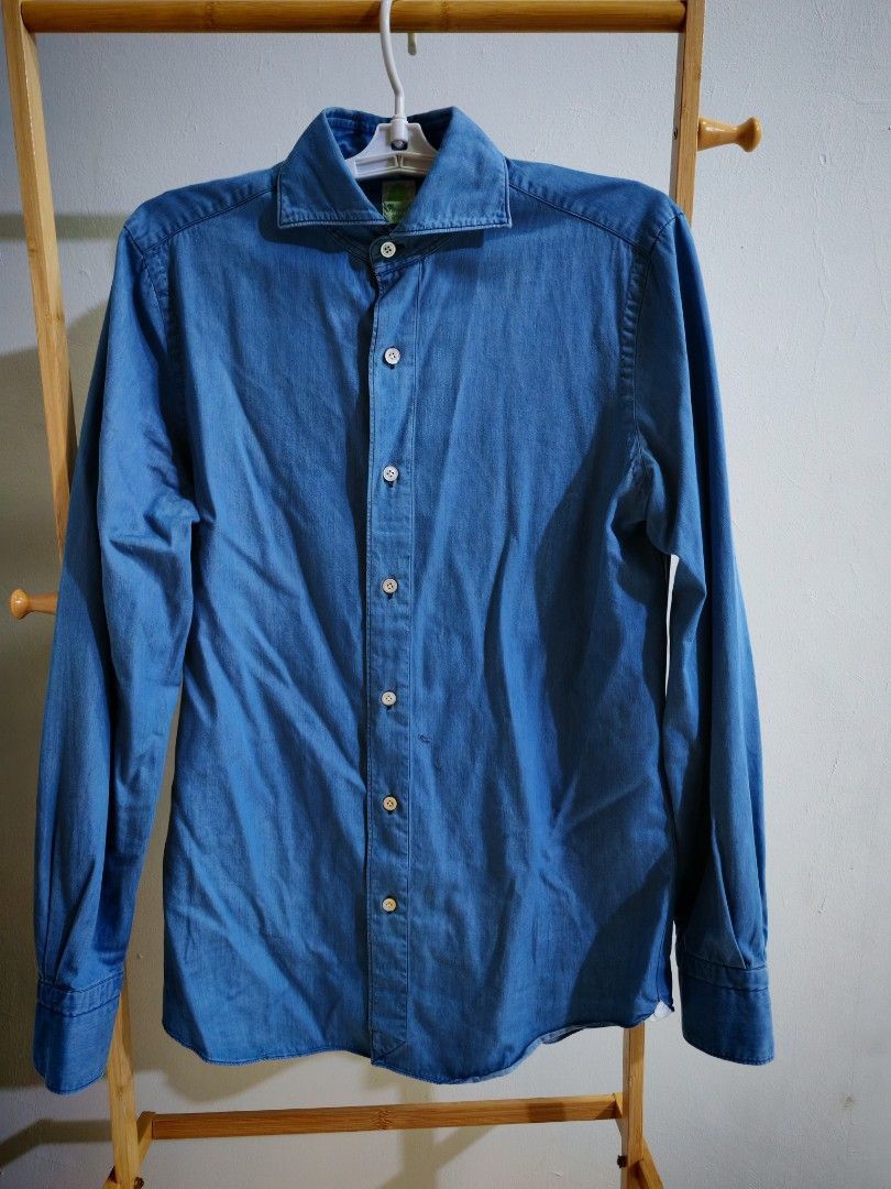 Finamore Finamore Napoli Chambray Denim Shirt Italy Size US M / EU 48-50 / 2 - 1 Thumbnail