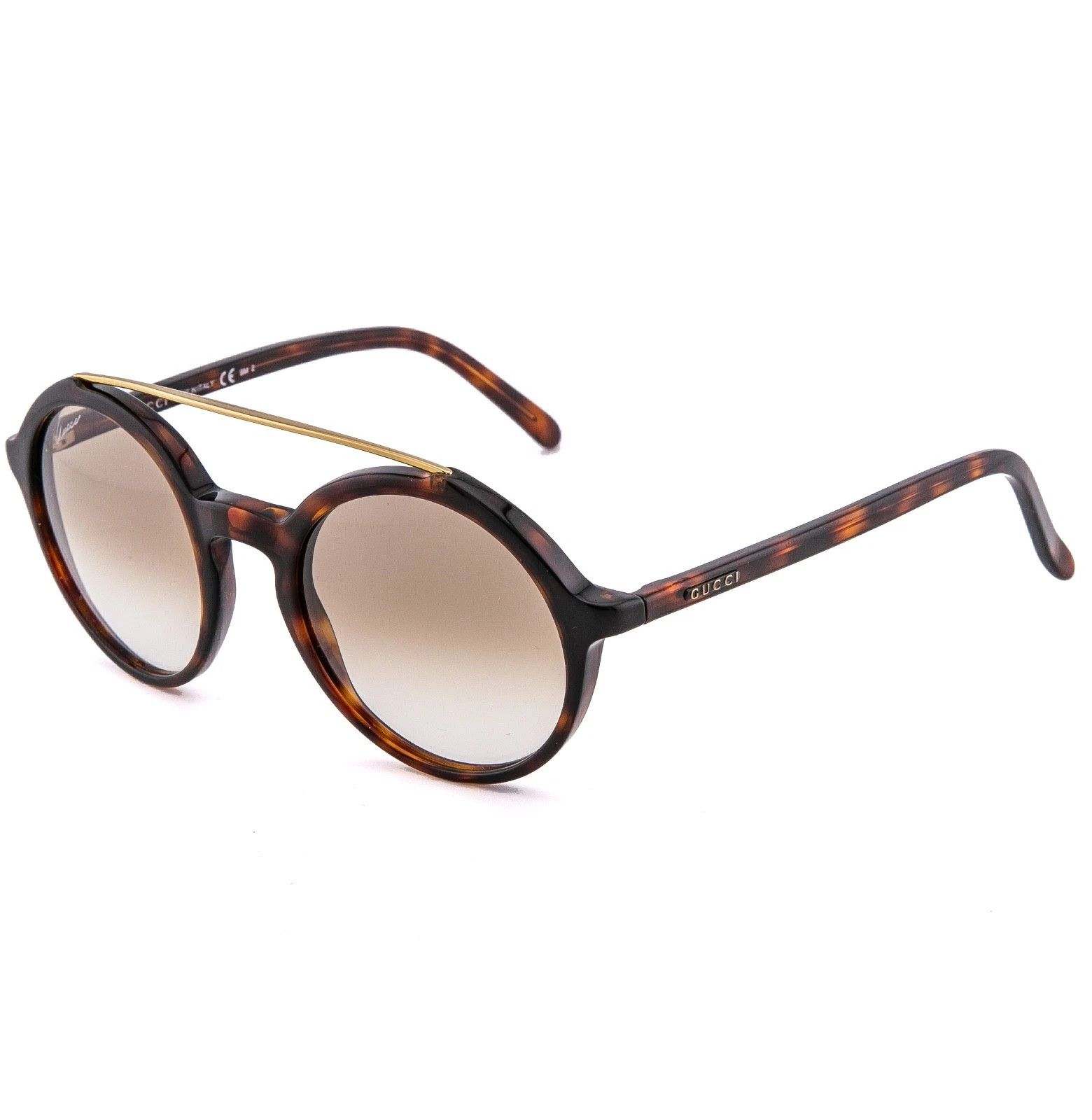 Gucci GUCCI GG3602 Round Dark Tortoise Brown Retro Sunglasses 3602 Size ONE SIZE - 2 Thumbnail