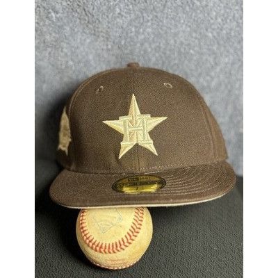 New Era Houston Astros Hat Club 59FIFTY 7 1/8 Brown Beer Pack Fitted Size ONE SIZE - 1 Thumbnail
