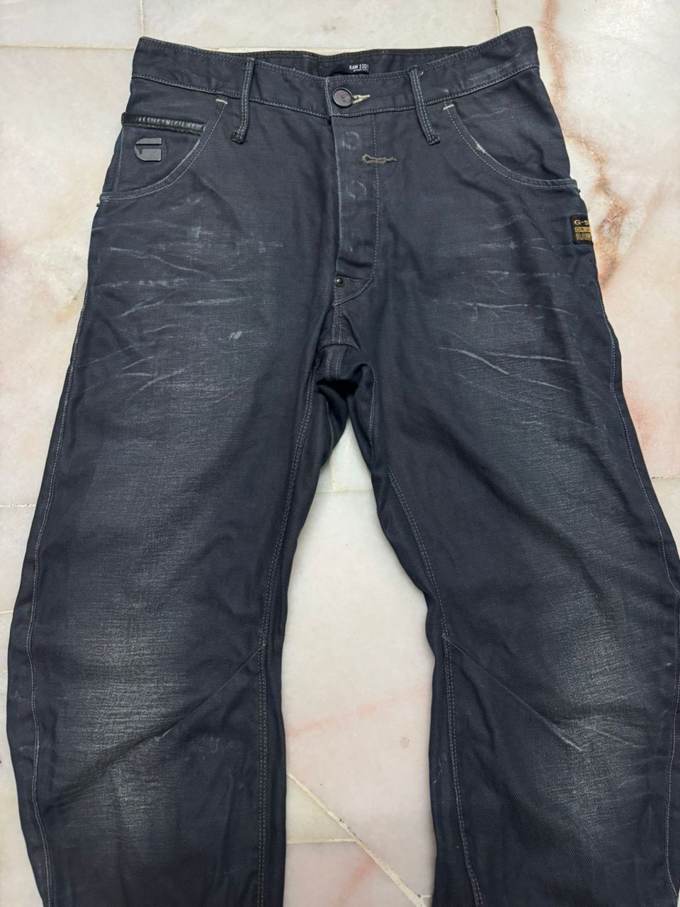 G-Star 💥3D Powell💥90s Style G Star Raw Mudwash Black Denim Sick Size US 27 - 3 Thumbnail