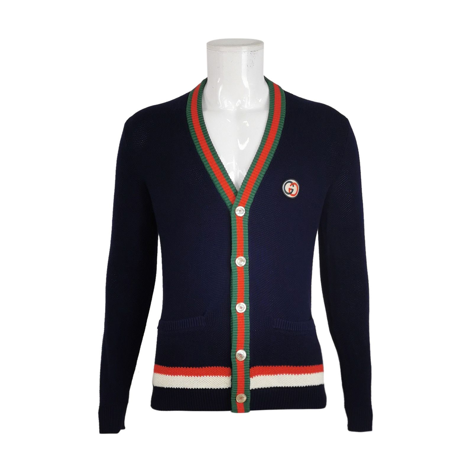 Gucci Gucci Web Stripe Cotton Knit Cardigan S Size US S / EU 44-46 / 1 - 1 Thumbnail