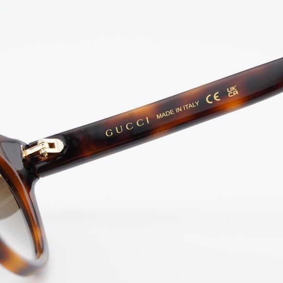 Gucci Gucci GG0763S 002 Sunglasses Havana Cat Eye Frame Size ONE SIZE - 3 Thumbnail