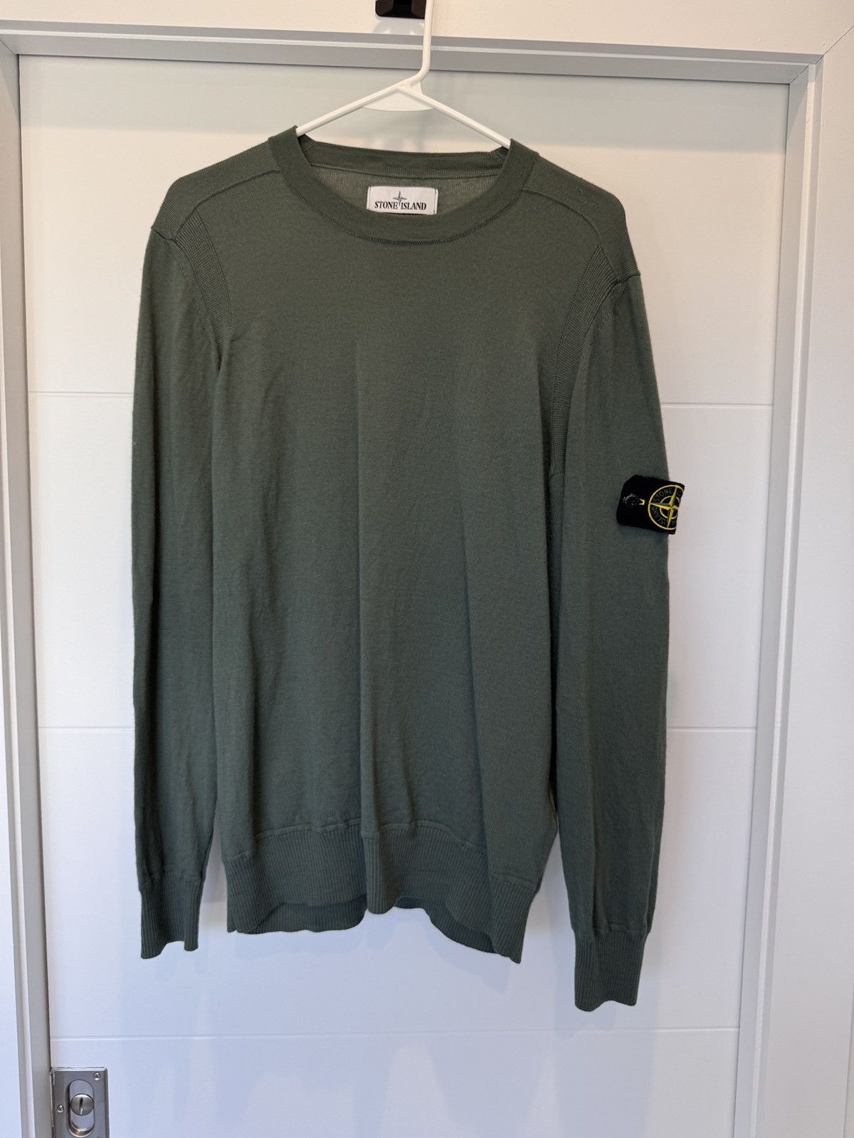 Stone Island Forest Green Wool Sweater Size L (fits M)