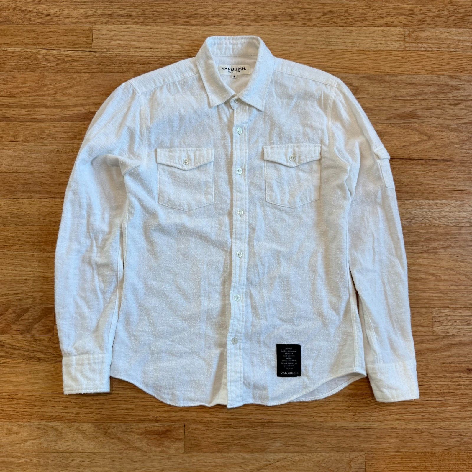 Fragment Design × Vanquish Vanquish Japan White Cotton Slub Button Up Shirt Size US S / EU 44-46 / 1 - 1 Thumbnail