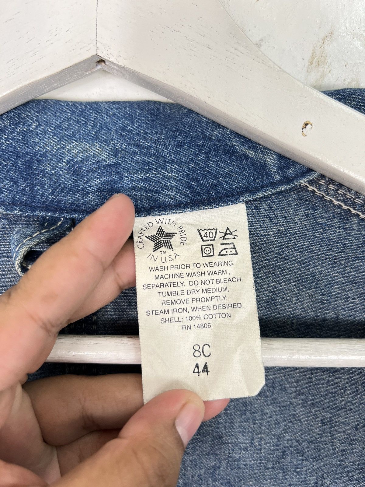 Carhartt 💥 VINTAGE CARHARTT DENIM CHORE JACKET MADE IN USA Size US L / EU 52-54 / 3 - 10 Thumbnail