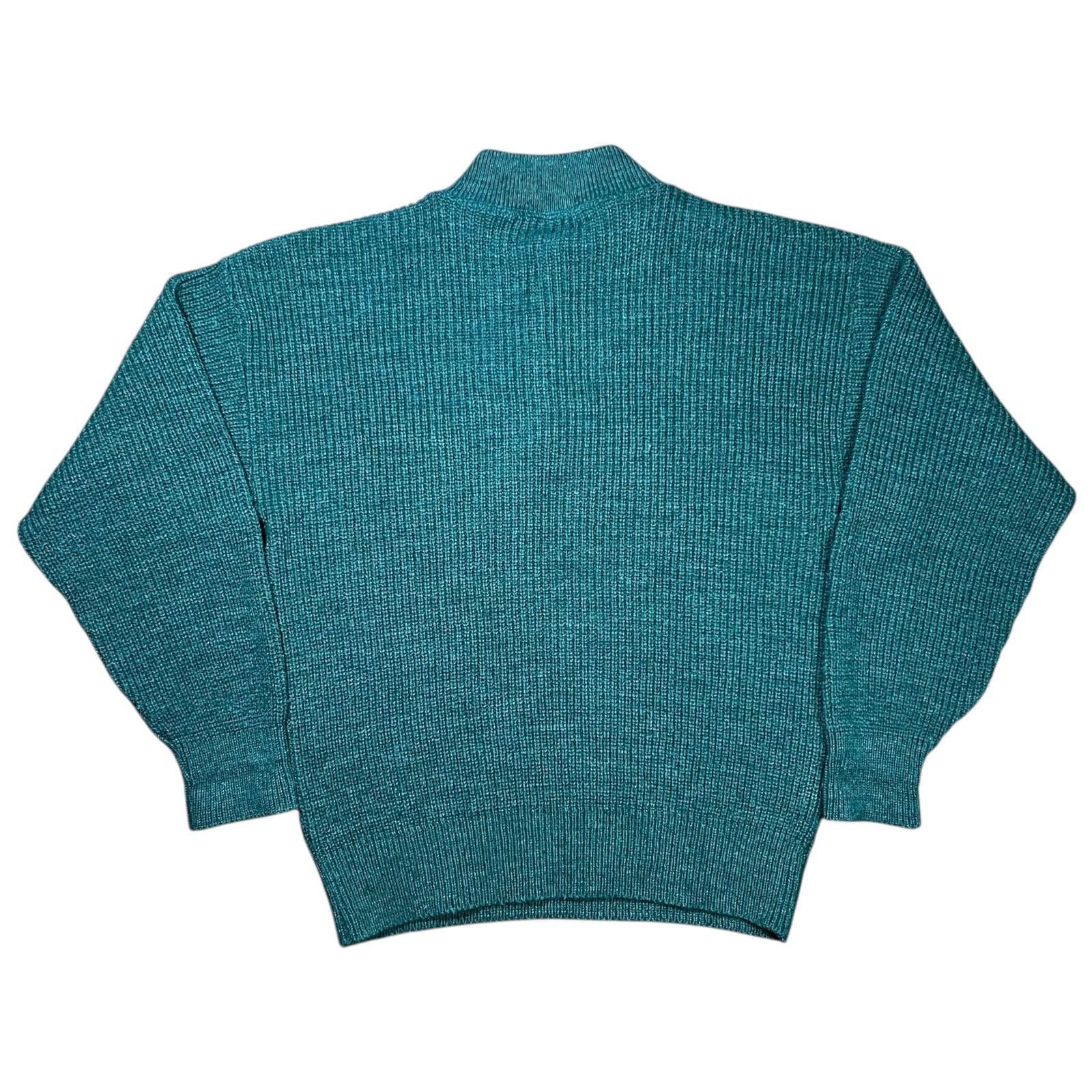 L.L. Bean × Vintage Vintage 80s LL Bean High Trek Yarn green henley knit sweater Size US L / EU 52-54 / 3 - 6 Thumbnail