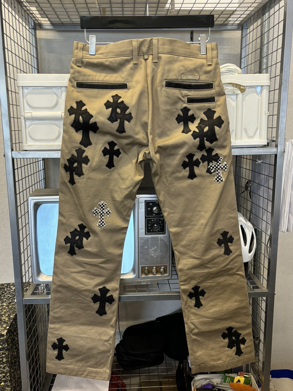 Chrome Hearts Cross patches checkered khaki chino pants Size US 30 / EU 46 - 2 Thumbnail