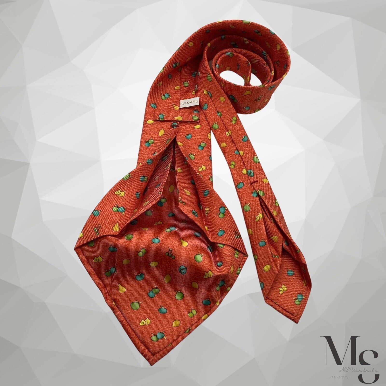 Bvlgari BVLGARI 7Fold By Davide Pizzigoni Orange Fruit Print Silk Ti Size ONE SIZE - 7 Thumbnail