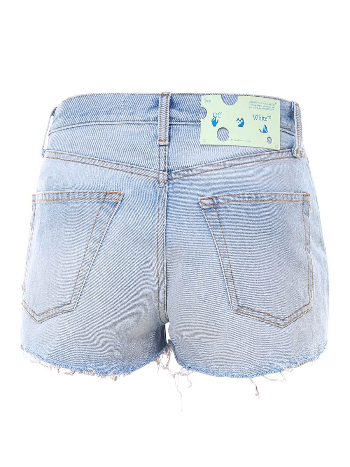 Off-White o1gr1nt0125 Denim Short in Blue Size 28" / US 6 / IT 42 - 2 Thumbnail
