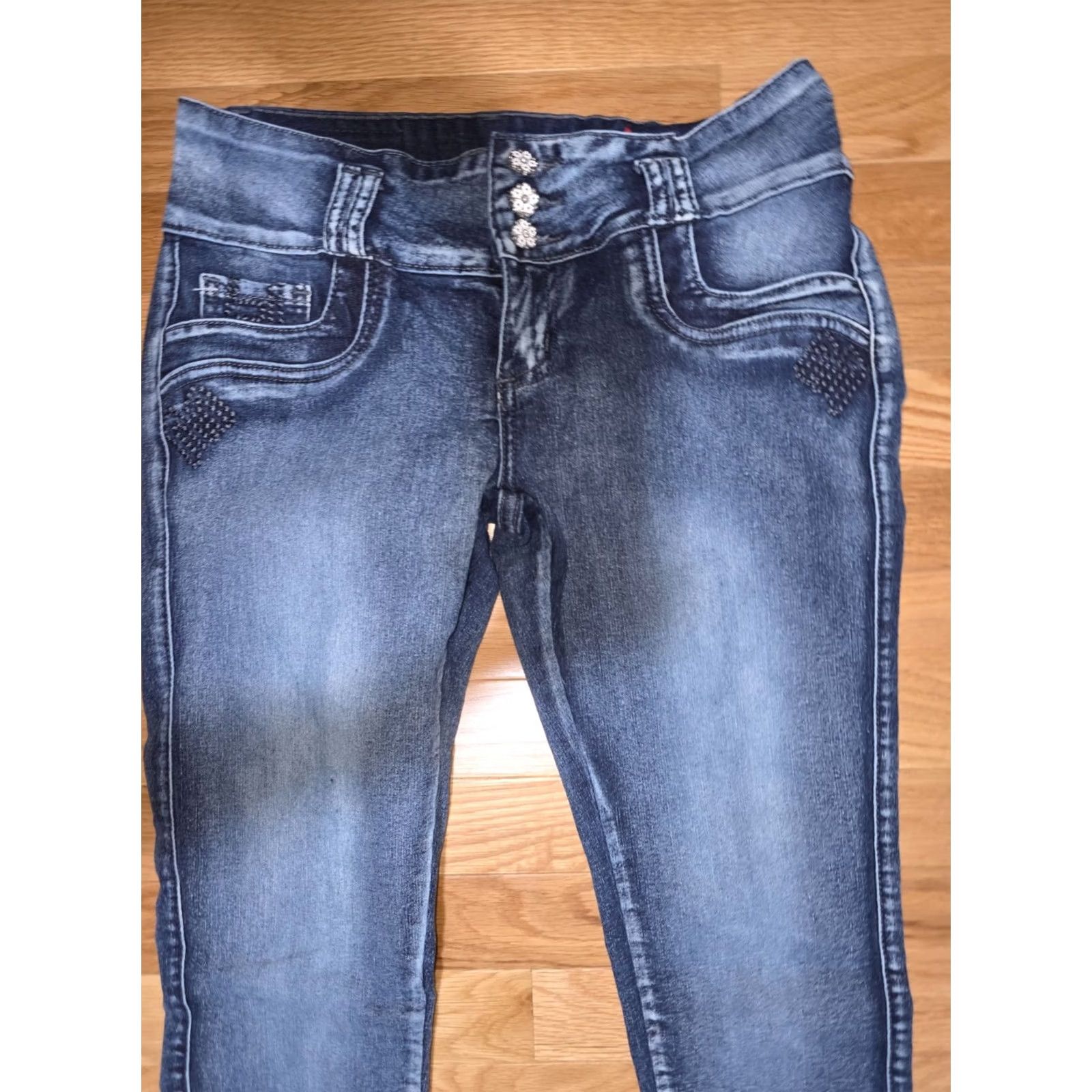 Vintage Gogo Star Jeans Women's 7 Skinny Low Rise 5-Pocket Denim Blue Cotton Stretch Medium Wash Size 28" / US 6 / IT 42 - 3 Thumbnail