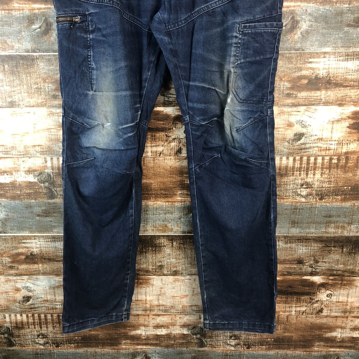 Japanese Brand Field Core Blue Distressed Denim Pants #A2115 Size US 35 - 6 Thumbnail