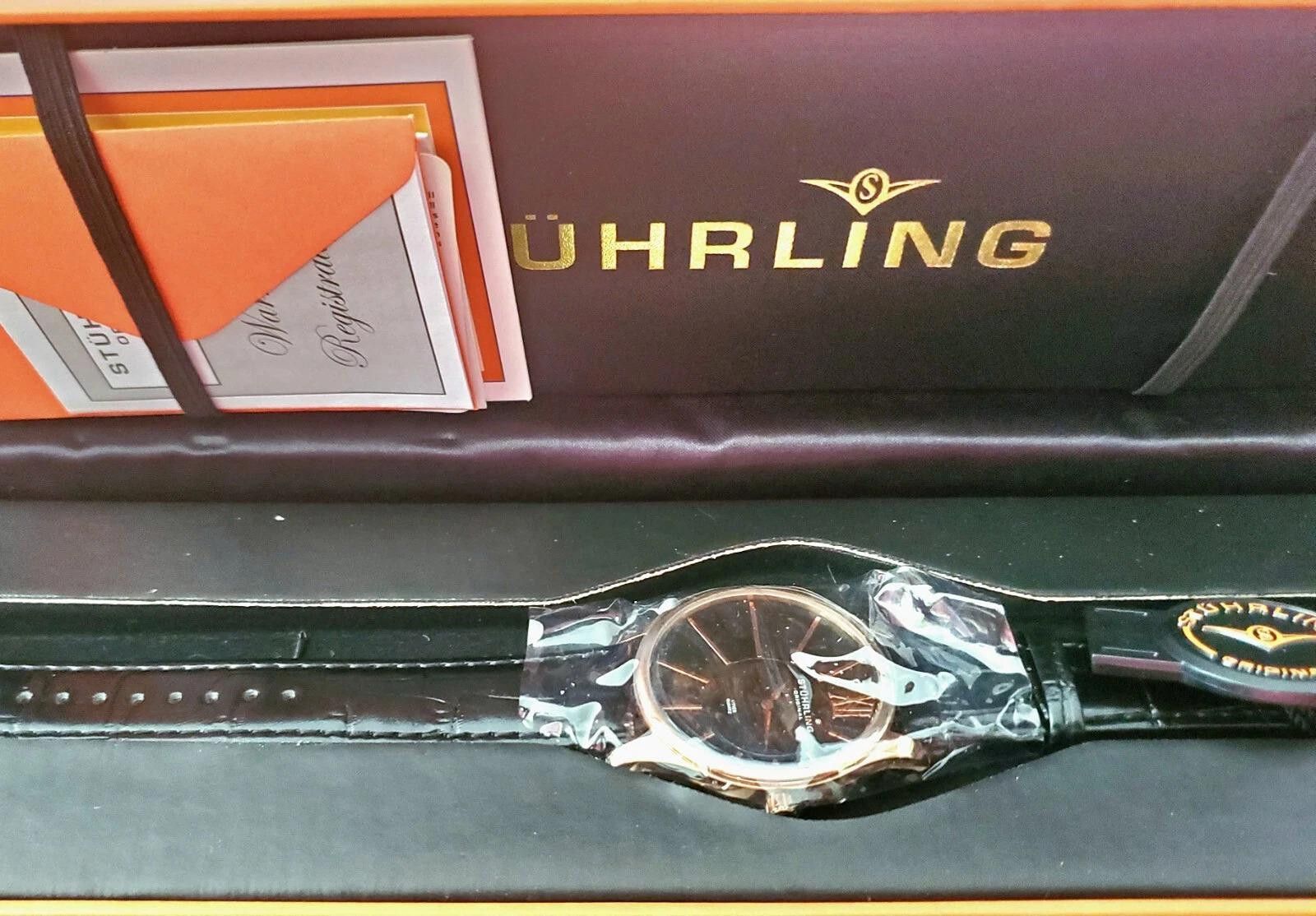 New Rare Rose Gold Stuhrling Avant Garde Swiss Mens Watch