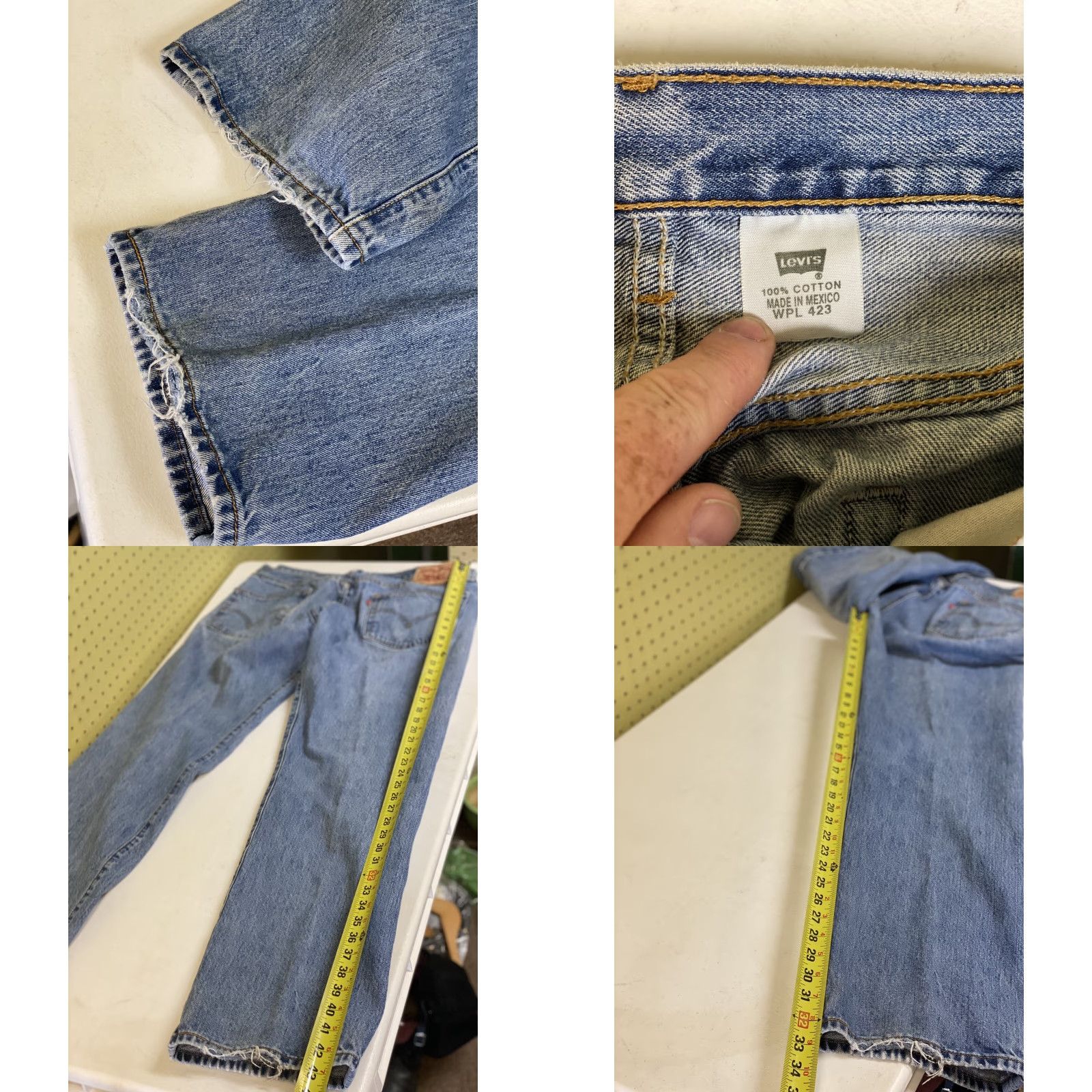 Levi's VINTAGE Levi's 501 XX Jeans 36x33 Denim Button Fly Distressed Denim Blue USA 90s Mens Regular Straight"} Size US 36 / EU 52 - 8 Thumbnail