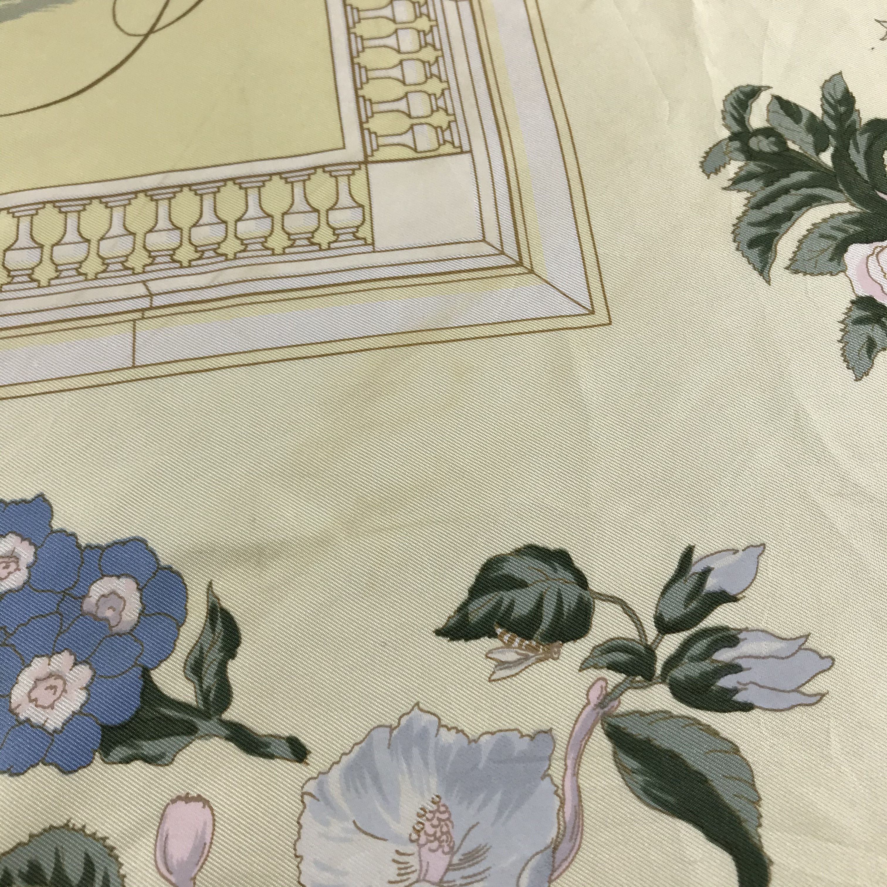 Vintage Hermes Silk Scarf Quai Aux Fleurs Floral Baroque -M09 Size ONE SIZE - 10 Thumbnail