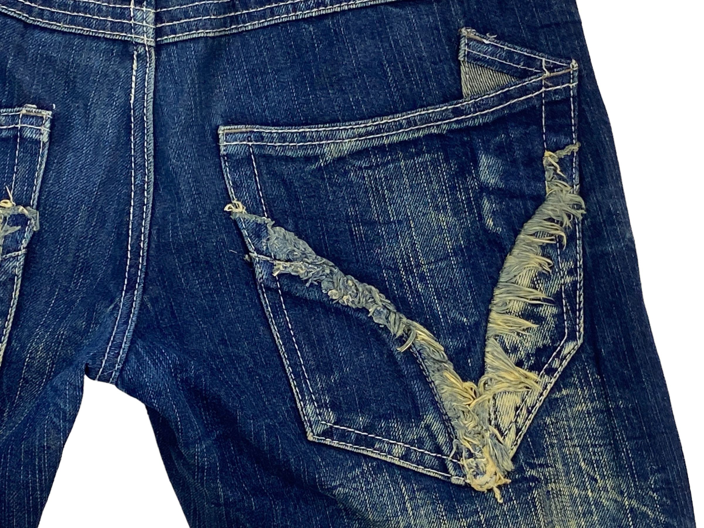 Japanese Brand Double Waist Jeans Japanese Punk Rock Traditional Trim Pants Size US 30 / EU 46 - 9 Thumbnail