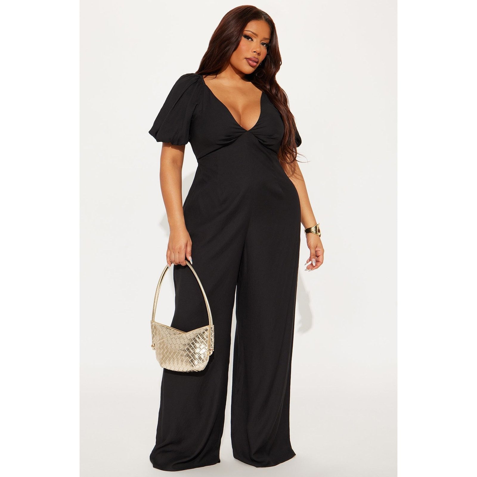 Other Prim Puff Sleeve Jumpsuit - Black - Size S Size 27" / US 4 / IT 40 - 4 Thumbnail