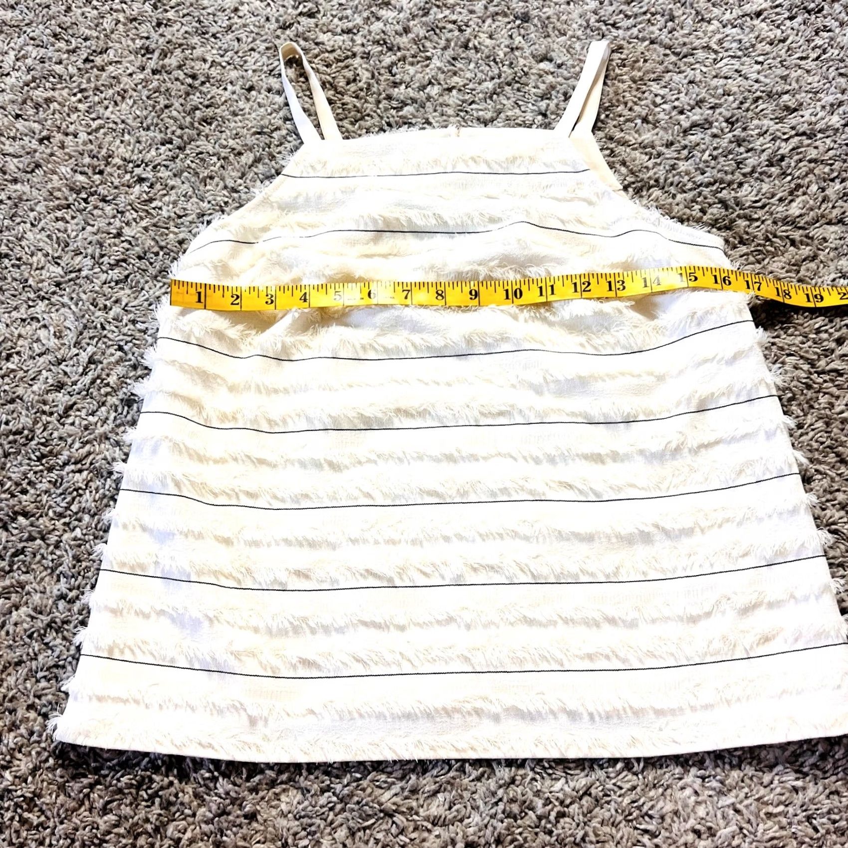 Anthropologie VINTAGE Maeve Anthropologie Fringe Stripe Quinn Textured Cami Neutral Motif Womens 4 Size ONE SIZE - 3 Thumbnail